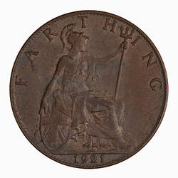 Coin - Farthing, George V, Great Britain, 1921 (Reverse)