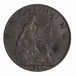 Coin - Farthing, George V, Great Britain, 1919 (Reverse)