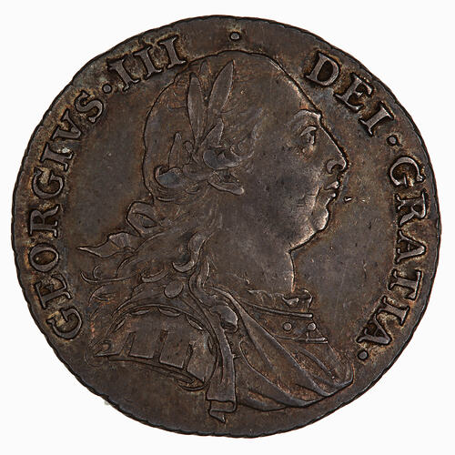 Coin - Shilling, George III, Great Britain, 1787 (Obverse)