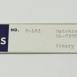 Paper Tape - DECUS, '8-162 Matching Pennies, SA-0200, Binary', circa 1968