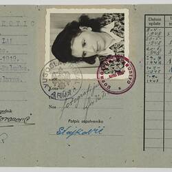 Membership Card - Issued to Dimka Stojkovic, Ravna Gora, 1948