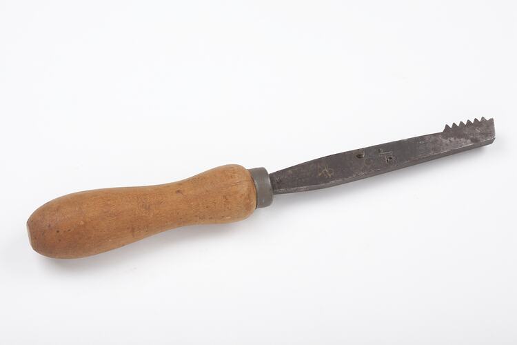 Steel bladed tool used in woodturning