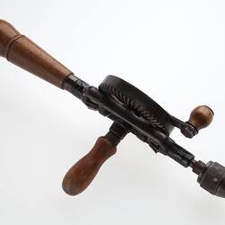 Hand Drill - Wood & Painted Metal, circa 1930s-1980s