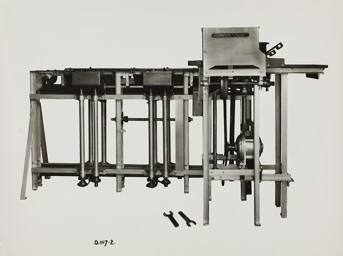 Photograph - Schumacher Mill Furnishing Works, Horizontal Rotary Passionfruit Cutter and Extractor, Port Melbourne, Victoria, 1940