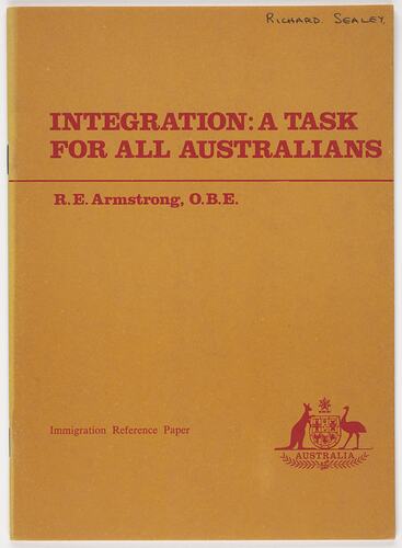 Booklet - R.E. Armstrong, 'Integration
