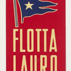Baggage Label - Flotta Lauro, Cabin, circa 1950s
