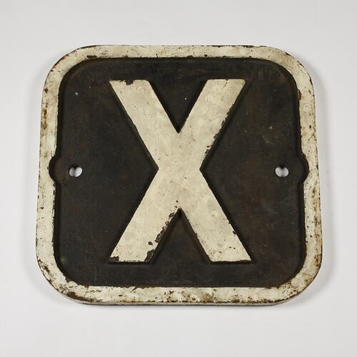 Locomotive Number Plate - 'X'