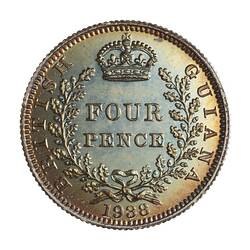 Proof Coin - 4 Pence, British Guiana, 1938