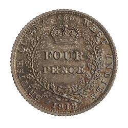 Coin - 4 Pence, British Guiana & West Indies, 1913