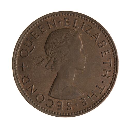 Coin - 1/2 Penny, New Zealand, 1956