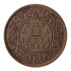 Proof Coin - 1/2 Anna, India, 1862