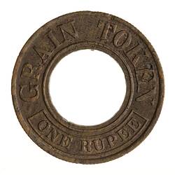 Famine Token - 1 Rupee, India, 1874