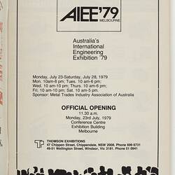 Catalogue - AIEE '79, Melbourne, Jul 1979