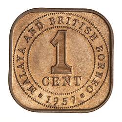 Coin - 1 Cent, Malaya & British Borneo, 1957