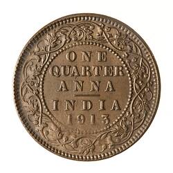 Coin - 1/4 Anna, India, 1913