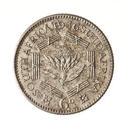 Coin - 6 Pence, South Africa, 1936