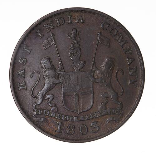 Coin - 5 Cash, Madras Presidency, India, 1803