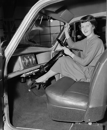 Negative - Woman in Motor Car, Melbourne, Victoria, May 1954
