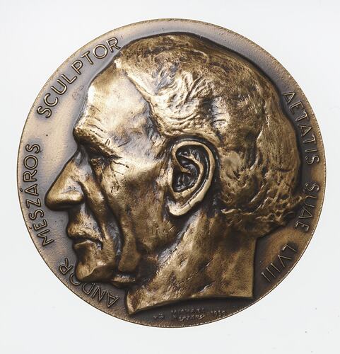 Medal - Portrait of Andor Meszaros, Michael Meszaros, 1959