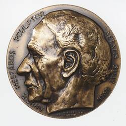 Medal - Portrait of Andor Mészáros, Michael Meszaros, Australia, 1959