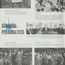 Five photos on magazine page "Sunshine personalities".