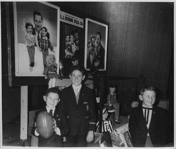 Photograph - L.J. Sterne Doll Co., Three Boys in Front of a Gerry Gee Display, Australia, circa 1963