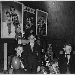 Photograph - L.J. Sterne Doll Co., Three Boys in Front of a Gerry Gee Display, Australia, circa 1963