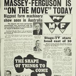 Magazine Insert - 'Massey-Ferguson Review', Special 'On the Move' Edition, 1958