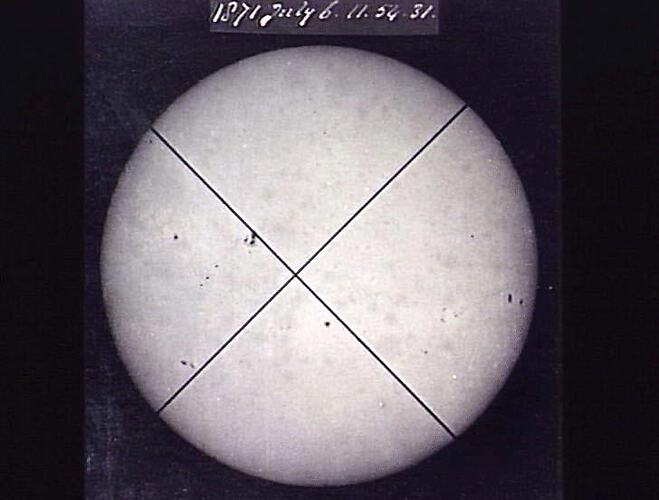 Sun showing sun spots.