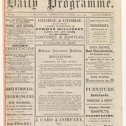 Programme - The Exhibition Visitors' Daily Programme, No 23, 27 Oct 1880