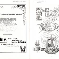 Programme - 'American Fleet Reception', Official Souvenir Programme, Punch, Melbourne, 29 Aug 1908