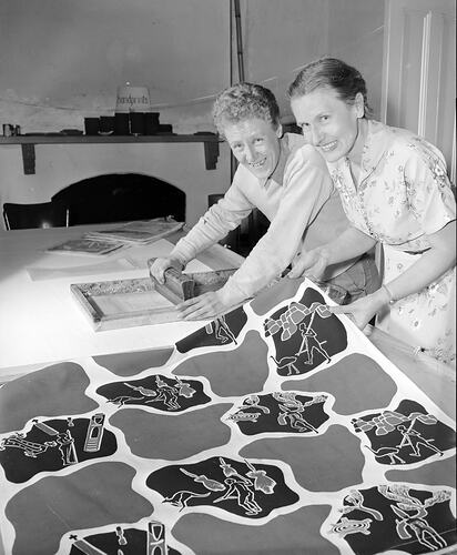 Man and Woman with Fabric Design, Melbourne, Victoria, 1957