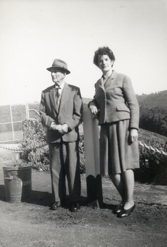 Mary Ward and Mr Daft, Silvan Dam, Silvan, Victoria, 18 May 1964