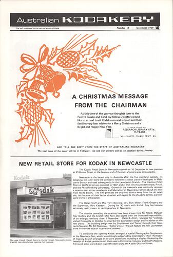 Newsletter - 'Australian Kodakery', No 15, Dec 1969