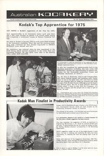 Newsletter - 'Australian Kodakery', No 65, Jan-Feb 1976