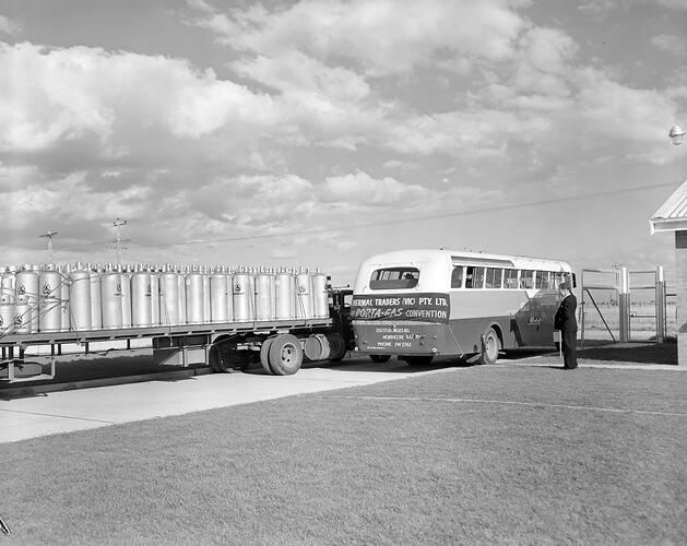 Thermal Traders, Truck Transporting Portable Gas Bottles, Lara, Victoria, 14 Apr 1959