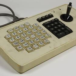 Keyboard with Joystick - McDonnell Douglas, Graphics Workstation, Unigraphics 11, circa 1984