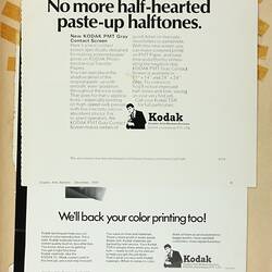 Scrapbook - Kodak Australasia Pty Ltd, Advertising Clippings, 'Graphic + Allied No.2 Book', Coburg, 1970
