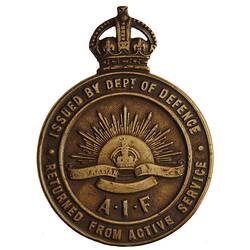 Badge - Returned from Active Service, Australia, 1914-1919