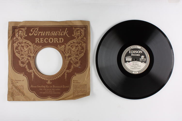 Disc Recording - Edison, Double-Sided, 'Gloria Twelfth Mass' and 'Hallelujah Chorus', Unknown Date