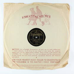 Disc Recording - Columbia Graphophone Pty. Ltd., Double-Sided, 'Quintet For Clarinet & Strings In A Major', Parts 1 & 2, 1930s