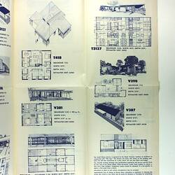 Part of large document showing house designs in blue