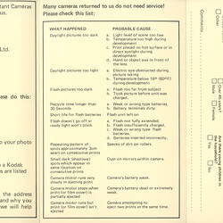Opened cardboard leaflet with printed text.