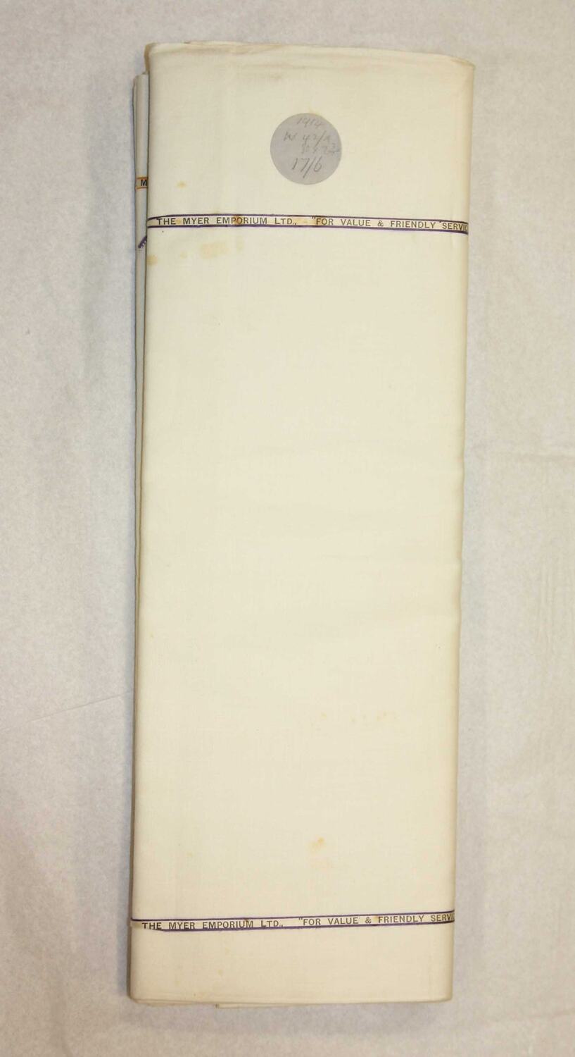 Sheet White Cotton, Myer Emporium, 1914