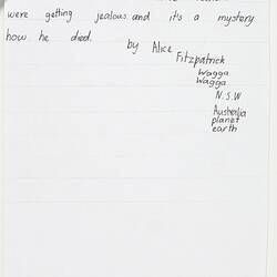 Letter - My Story of Phar Lap, Alice Fitzpatrick, 1999 (Page 2 of 2)
