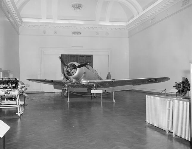C. A. C. 'Wirraway' on display in McArthur Hall, Science Museum of Victoria, Melbourne, May 1970