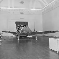 Copy Negative -  CAC 'Wirraway' on Display in McArthur Hall, Science Museum of Victoria, Melbourne, May 1970