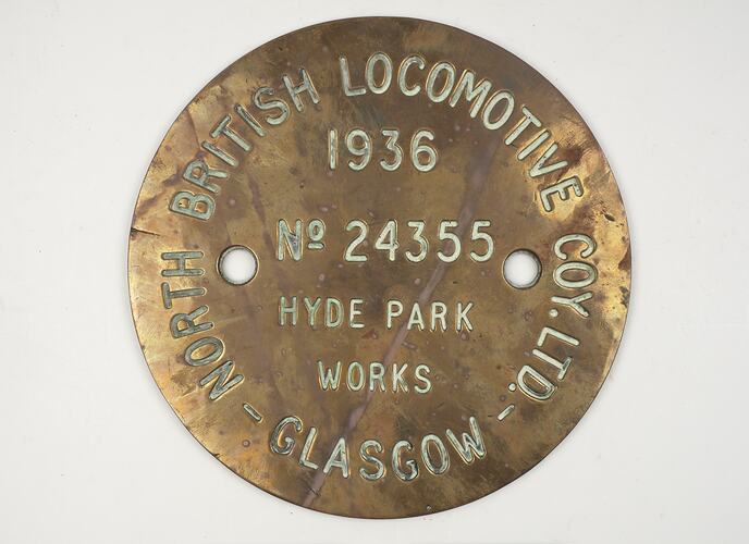 Locomotive Builders Plate - North British Locomotive Co., 1936