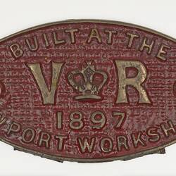 Locomotive Plate - VR Workshops, 1897