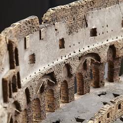 Model of Colosseum made of cork. Detail of internal wall.